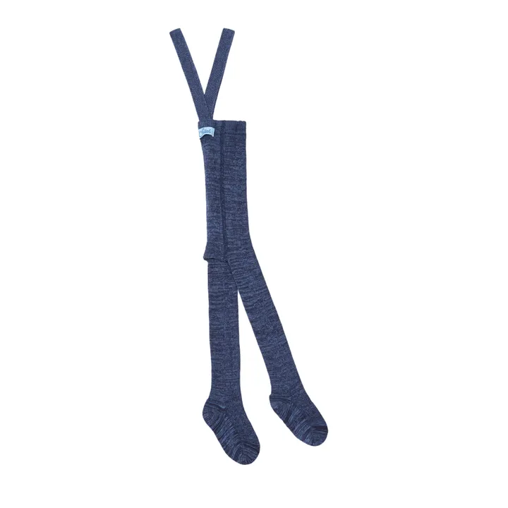 Silly Silas Collants à Bretelles Coton Bio | Bleu jean