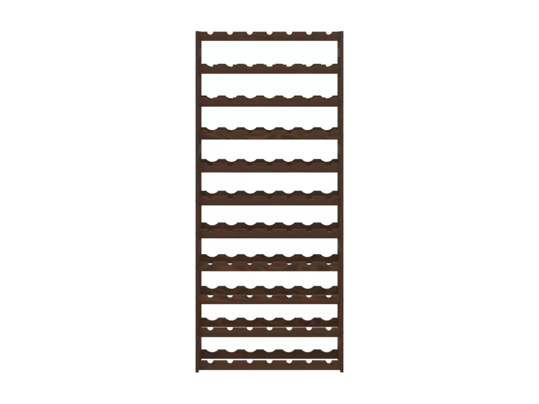 Casier à bouteilles pour 77 bouteilles marron bois pin solide