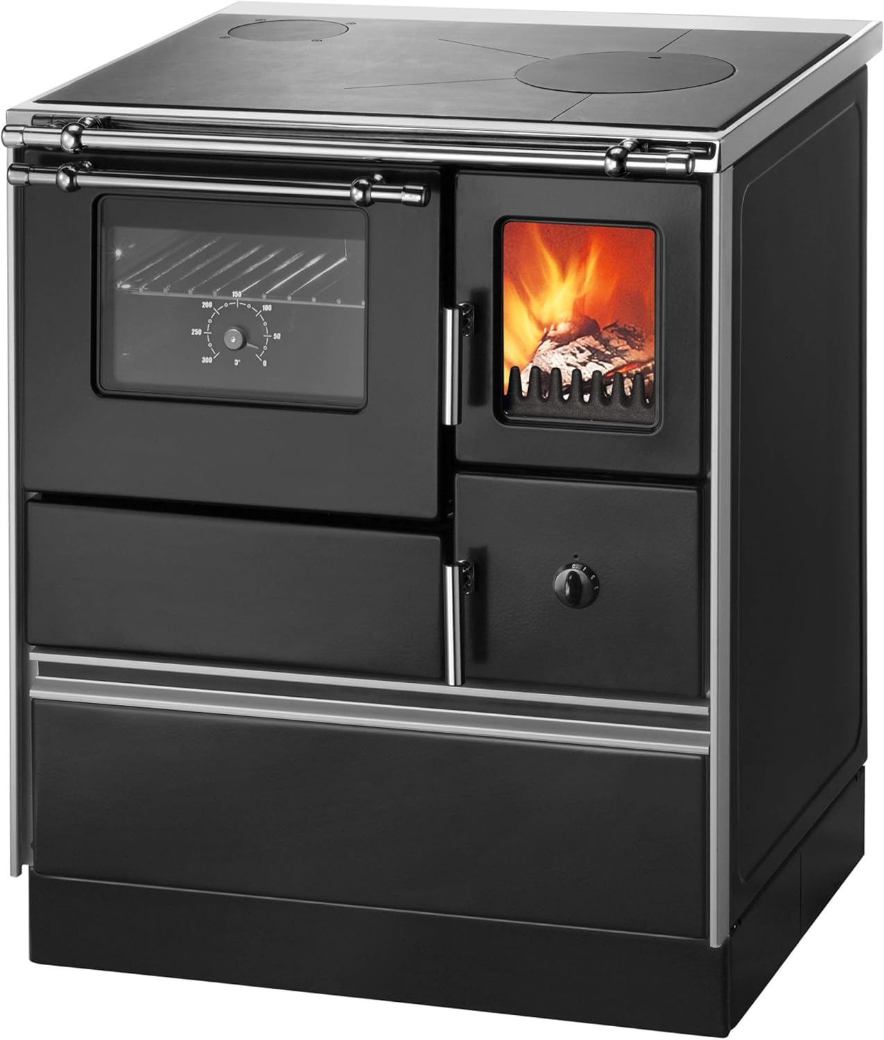 G001766185 Wamsler K 176 F/A 70 Style Küchenofen Schwarz, Stahlkochfläche, Backfach links/A