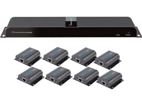TECHly HDMI 1x8 Extender Splitter over CAT6/6a/7 50m with IR pass-back - Sender   8 modtagere - video/audio/infrarød forlænger - HDMI, infrarød - over CAT 6/6a/7 - 8 porte - op til 50 m