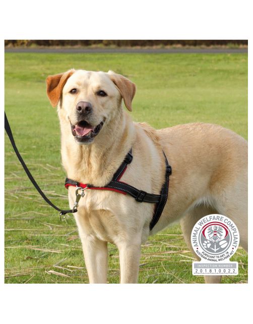 Trixie Lead'N'Walk Soft Tuig Zwart - Hondenharnas