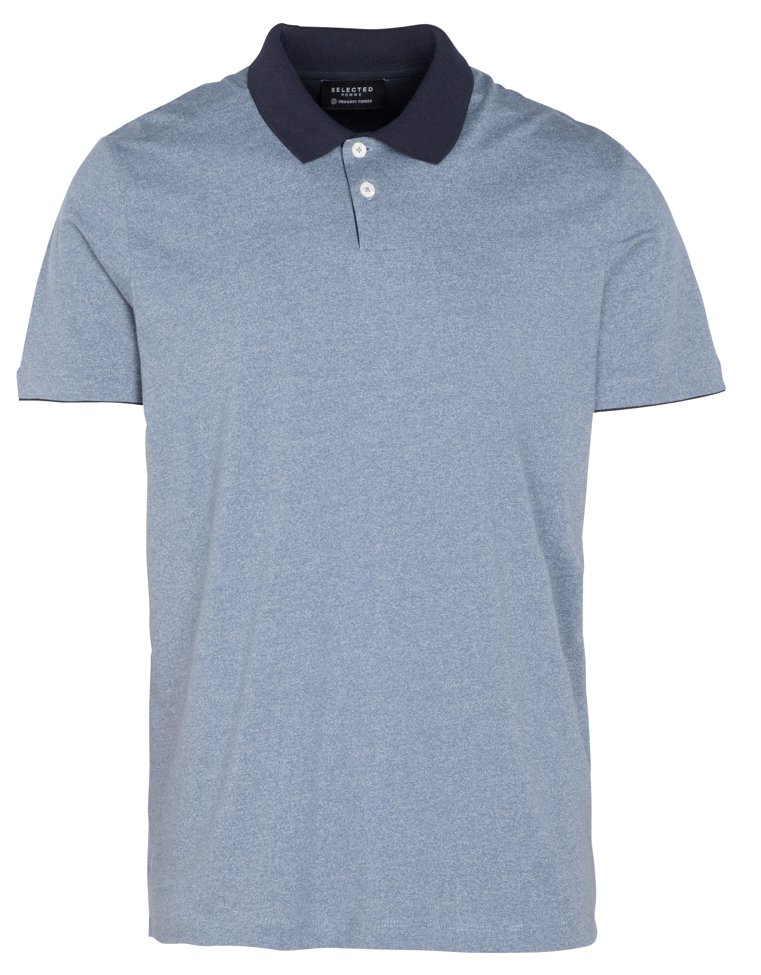 Polo regular-fit en coton bio mélangé | Bleu