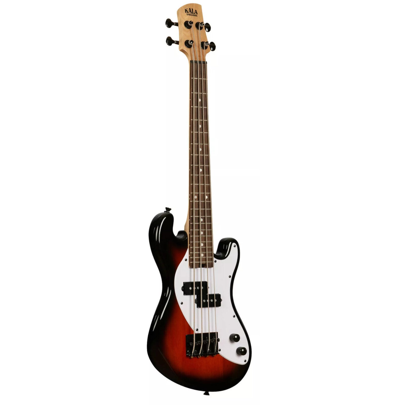 Kala Solid Body 4-String Fretted U-Bass Tobacco Burst elektrische basgitaar met gigbag