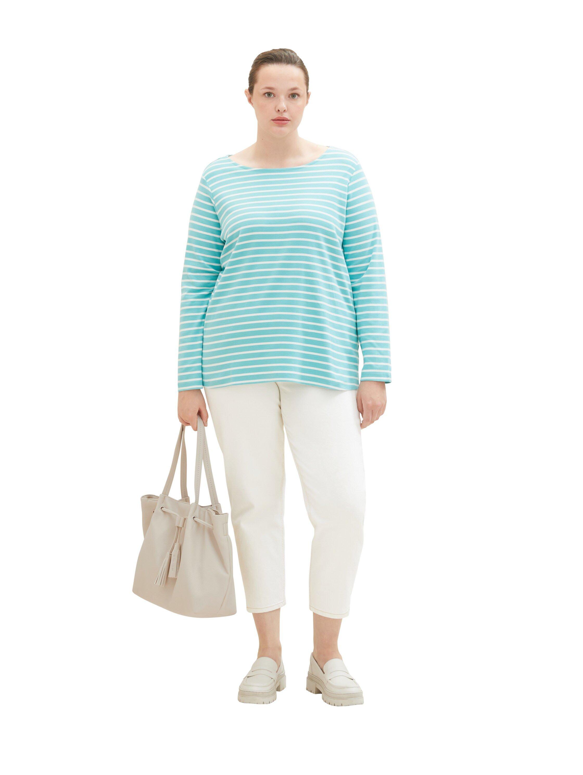 Ringelshirt mit langem Arm und U-Boot-Ausschnitt