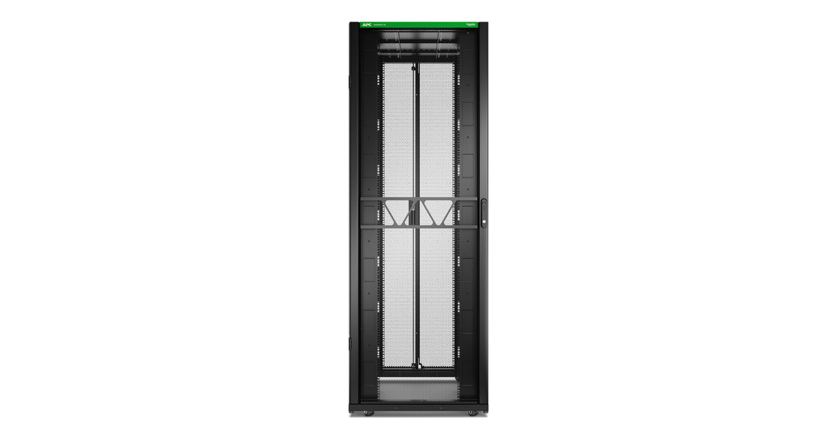 APCNetShelter SX Gen 2 AR3387B2, 48U server rack  (Zwart/groen, 80(b) x 225,8(h) x 120(d) cm, met zijkanten)
