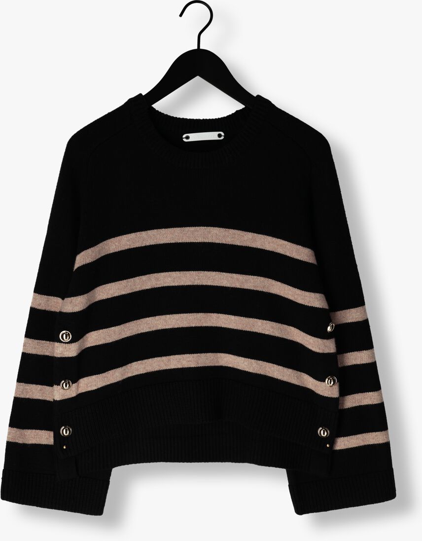 zwarte co'couture truien/vesten maja button stripe