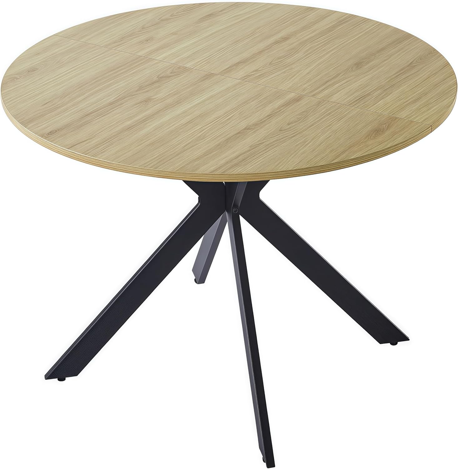 Esstisch Rund 100 cm, Küchentisch, Modern Esszimmertisch, geeignet für Esszimmer, Wohnzimmer, Küche, Holz Esstisch für 4-6 Personen, Braun