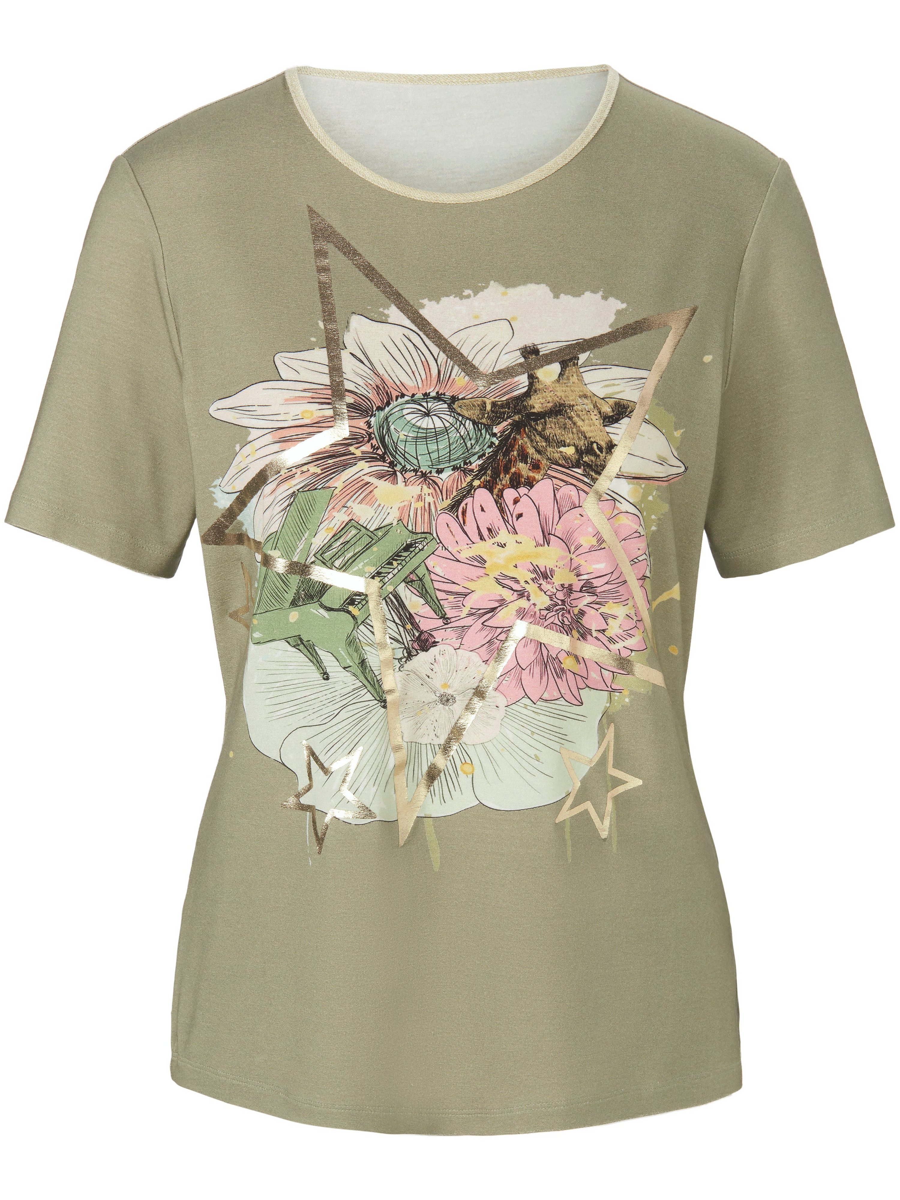Rundhals-Shirt mit 1/2-Arm