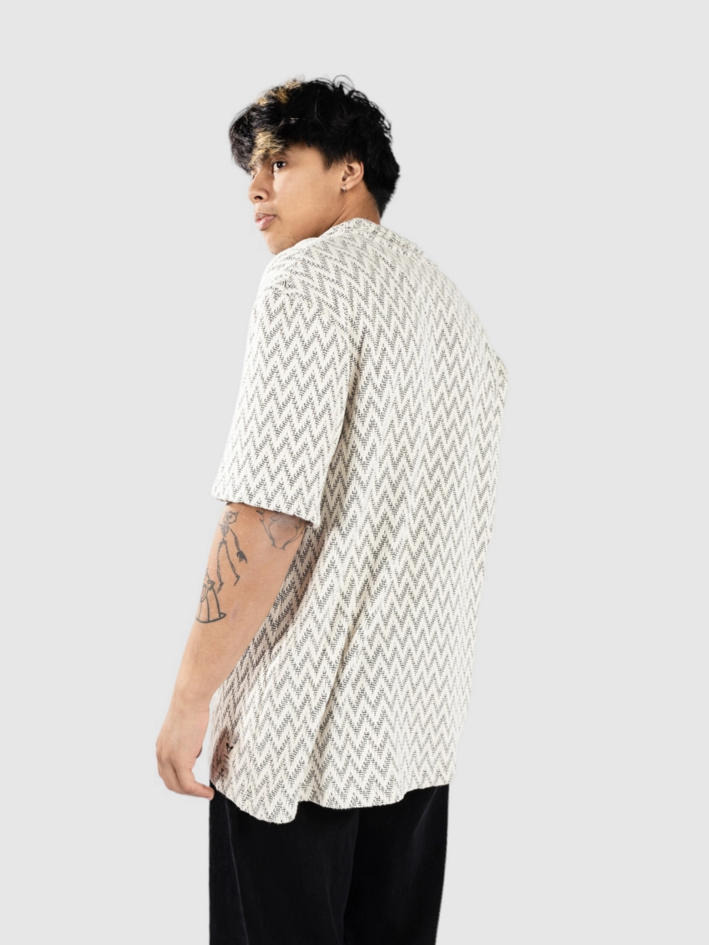 Fat Moose Heat Jacuard Shirt ecru/black