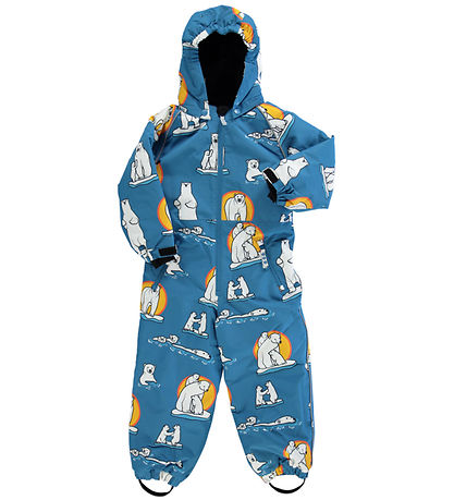 Småfolk Schneeanzug - Solid Blue m. Eisbären