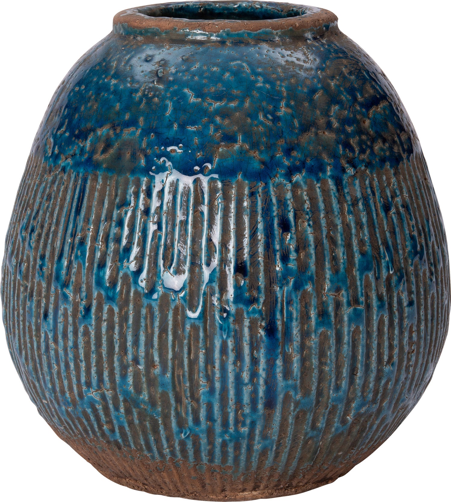 Intratuin vaas Tabitha blauw D 16,5 H 16,5 cm