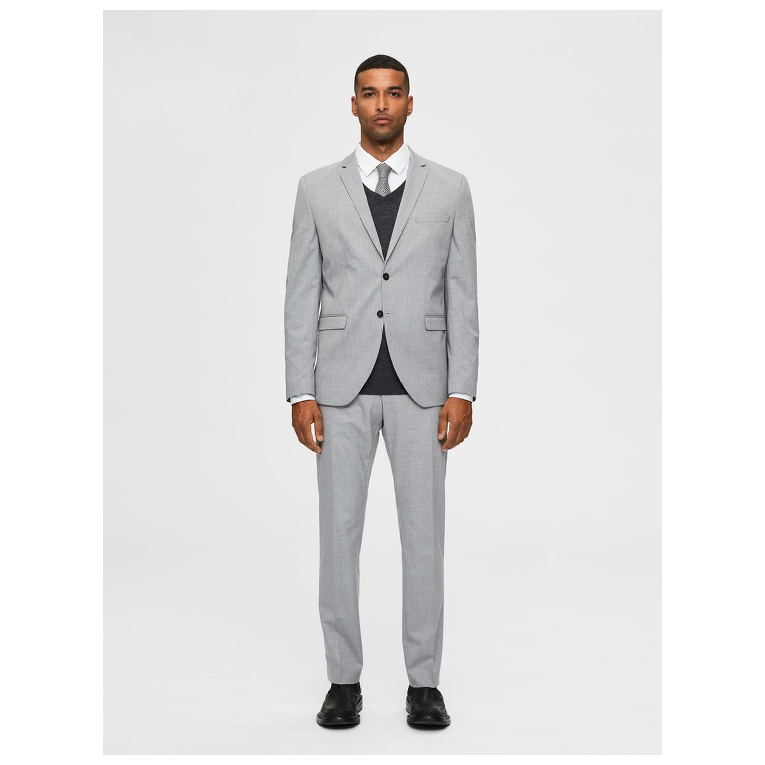 selected SLHSLIM-MYLOLOGAN LIGHT GREY