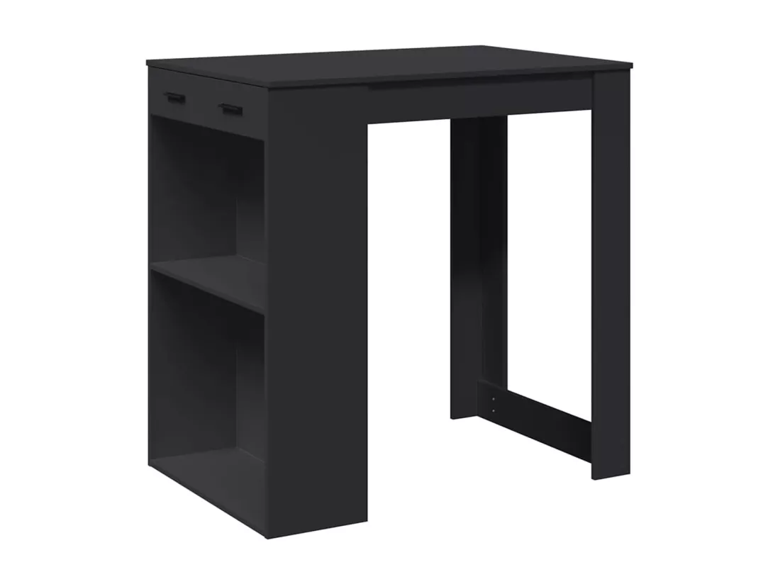 Table de bar noir 102x70x103,5 cm bois d'ingénierie
