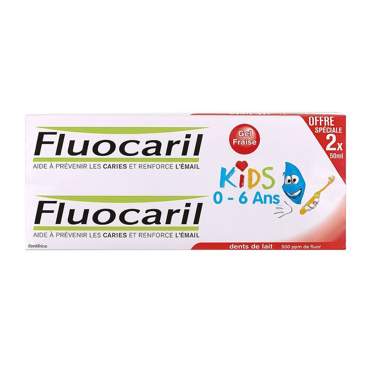 Dentifrice Kids 0-6 ans goût fraise 2x50ml