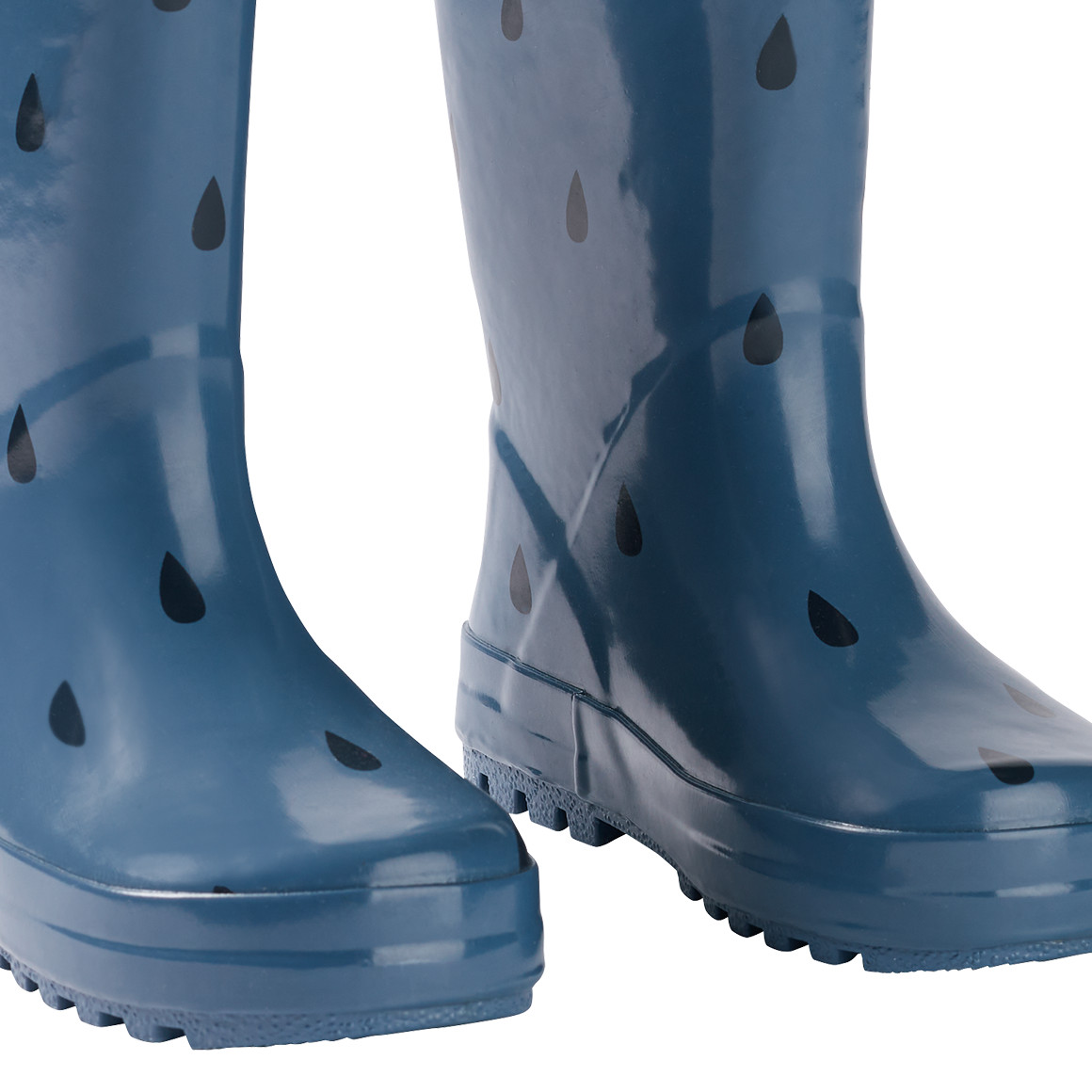 Baby Gummistiefel mit Regentropfen-Print blaugrau