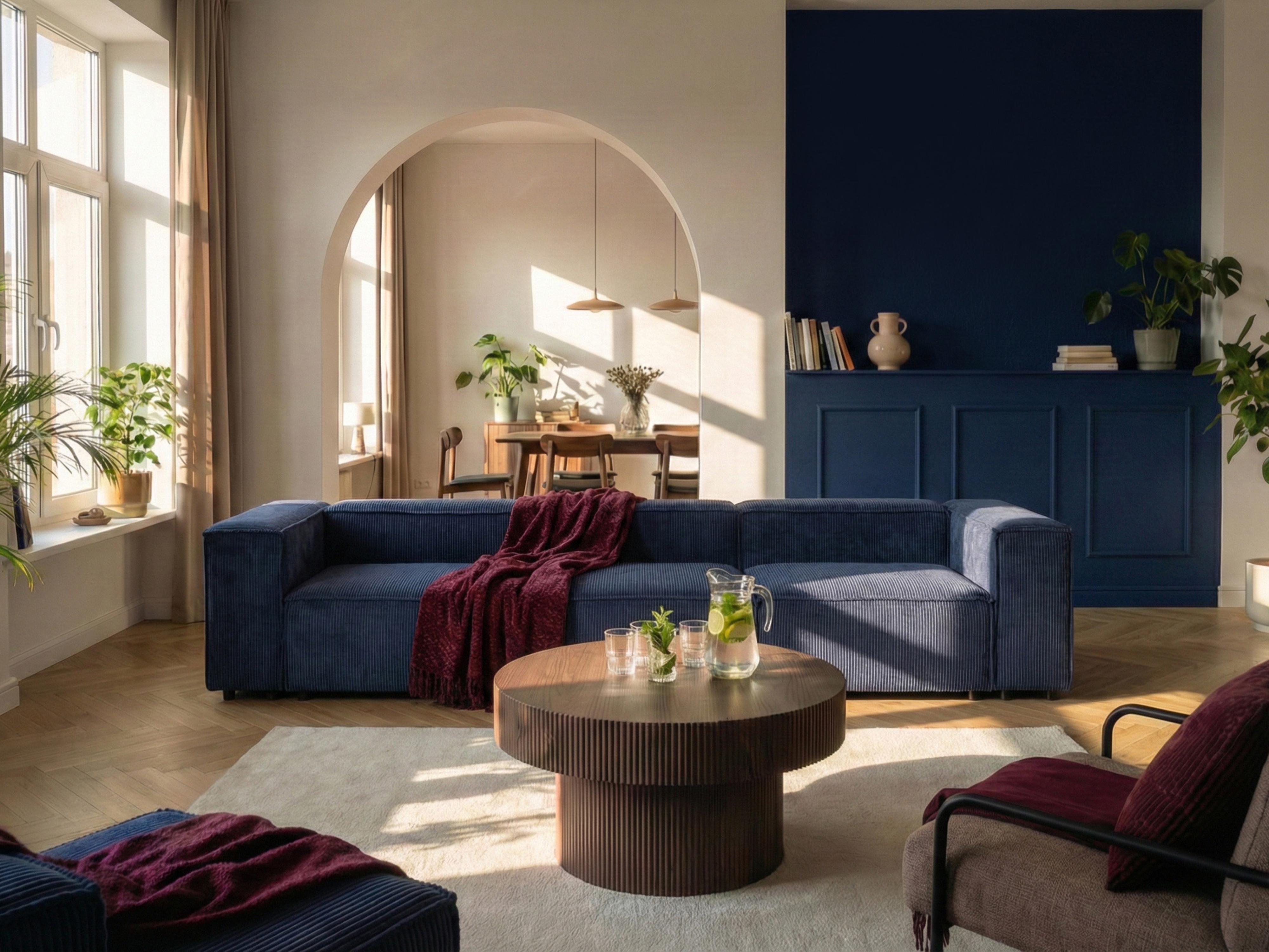 Modulaire bank 3-zits ARDAL Corduroy Donkerblauw