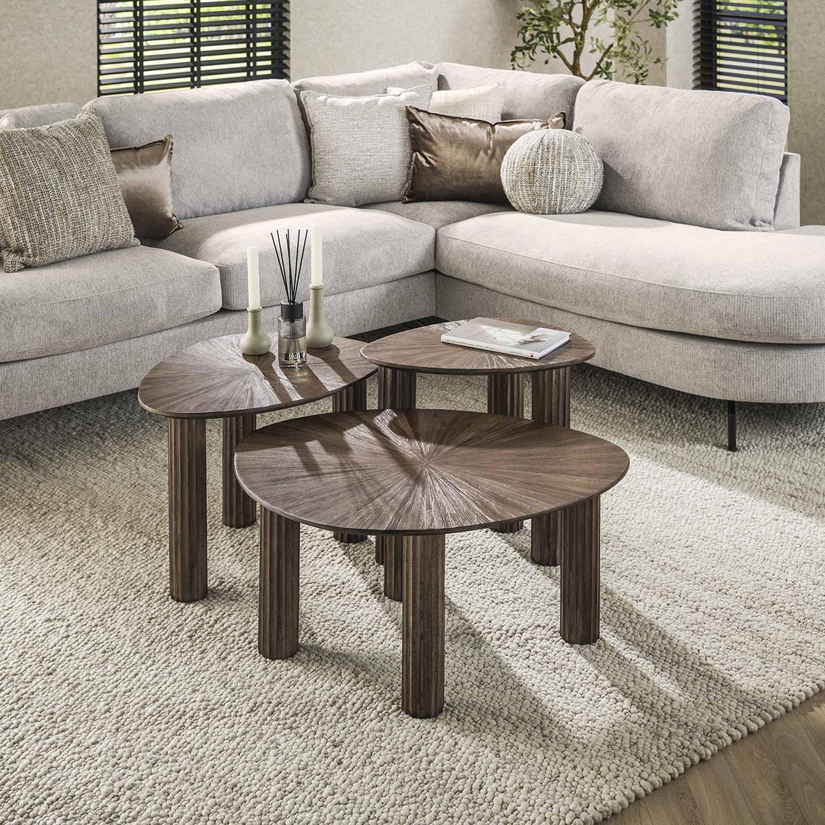 Salontafel Kib Trio Driehoekig - set van 3