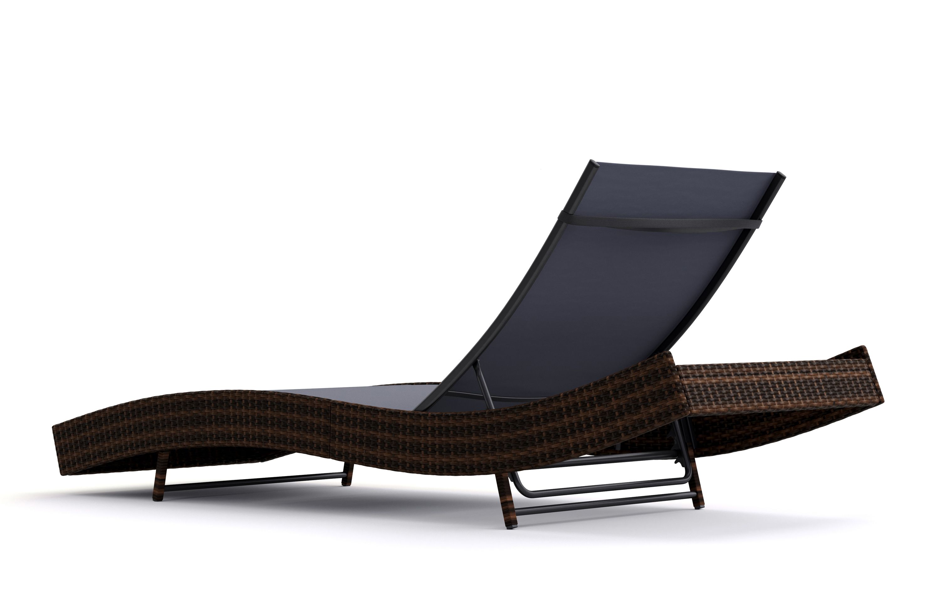 Liegestuhl Rattan WAVE braun