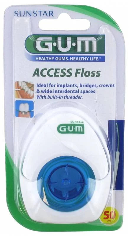 Fil dentaire GUM ACCESS FLOSS - 50 fils précoupés
