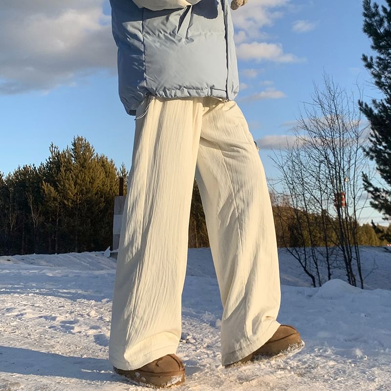 ravewider - Mid Rise Plain Wide Leg Pants