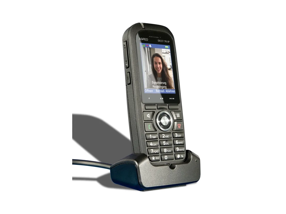 AGFEO DECT 70 IP - Ekstra trådløst håndsæt - med Bluetooth interface - IP-DECT - sort