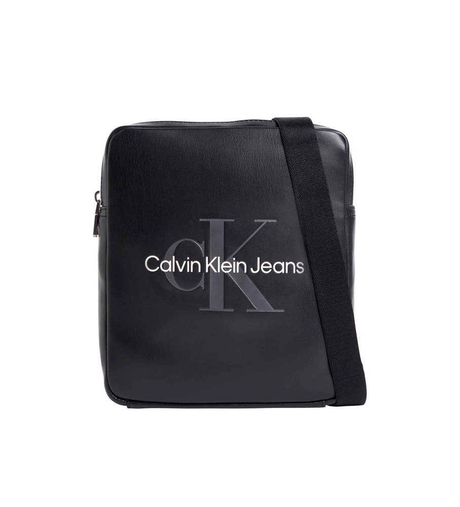 Bolsa transversal Calvin Klein Jeans Monogram Soft Reporter preta