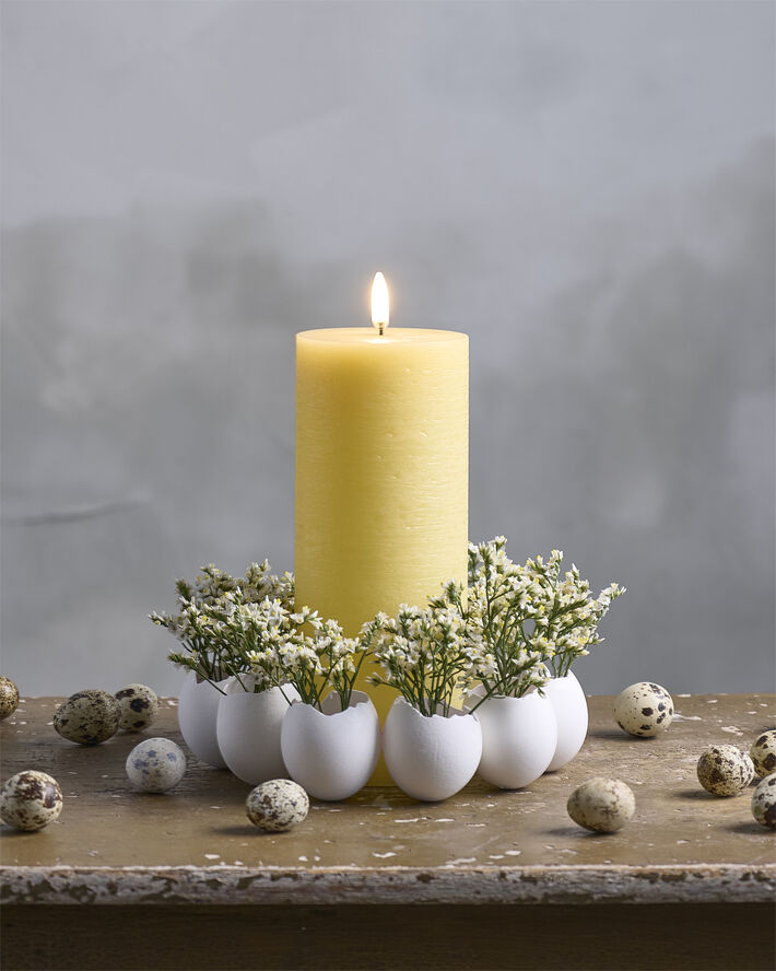Uyuni LED pillar candle, Wheat Yellow, Rustic, 7,8x20,3 cm Wheat yellow