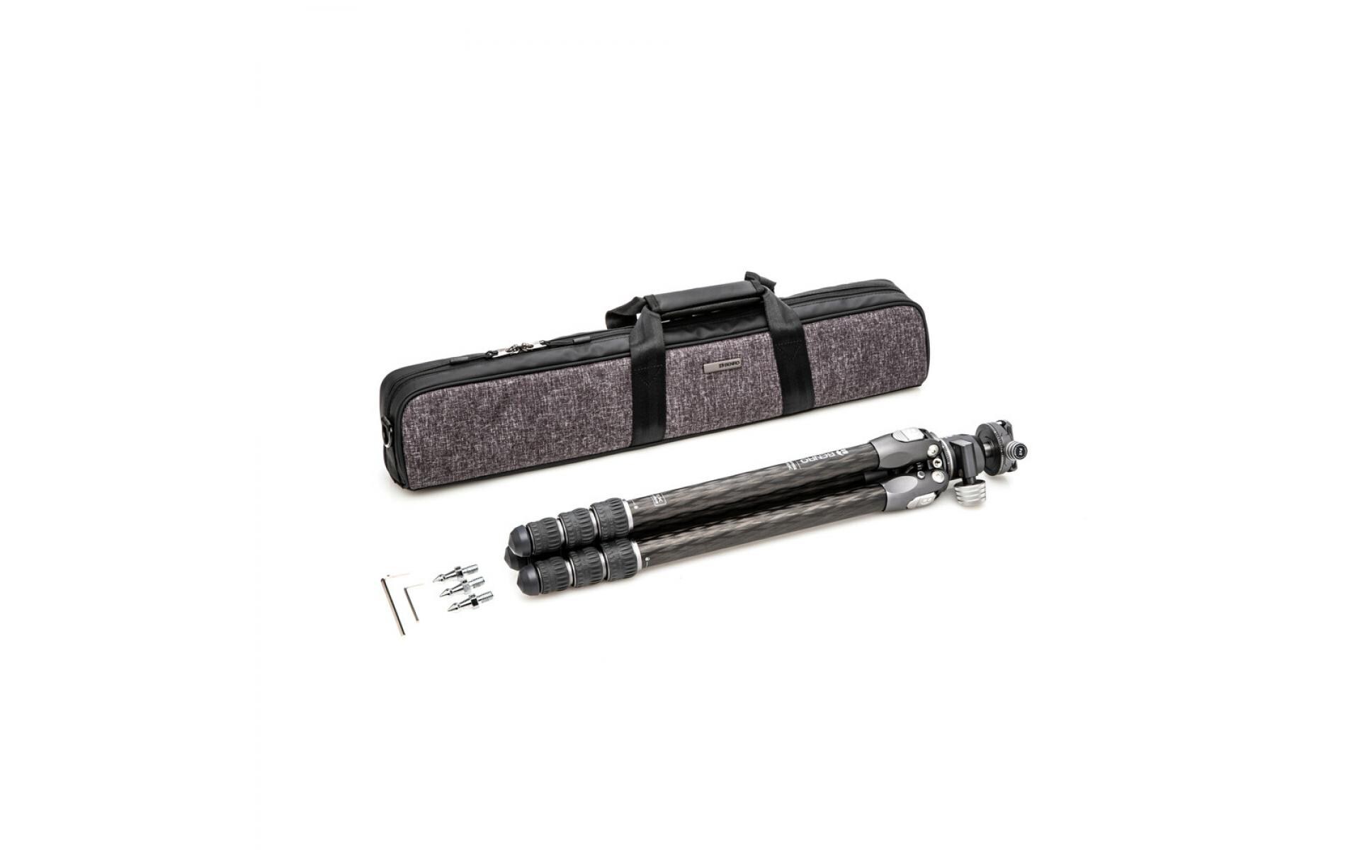 Stativ Kit TTOR24CGX30 Tortoise<br>Stativ-Kit mit Kugelkopf, Schnellwechselplatte, Tasche, Inbusschlüssel und Spikes