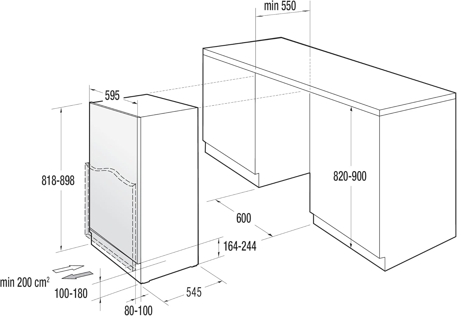 Gorenje RBIU609EA1 Einbau-Tischkühlschrank m. Gefrierfach/88er Nische/Festtürscharnier/EEK: E/121 Liter/Festtürtechnik/SuperCool/Temperaturanzeige/Türanschlag wechselbar/HxBxT:81,8x59,5x54,5cm/Weiß