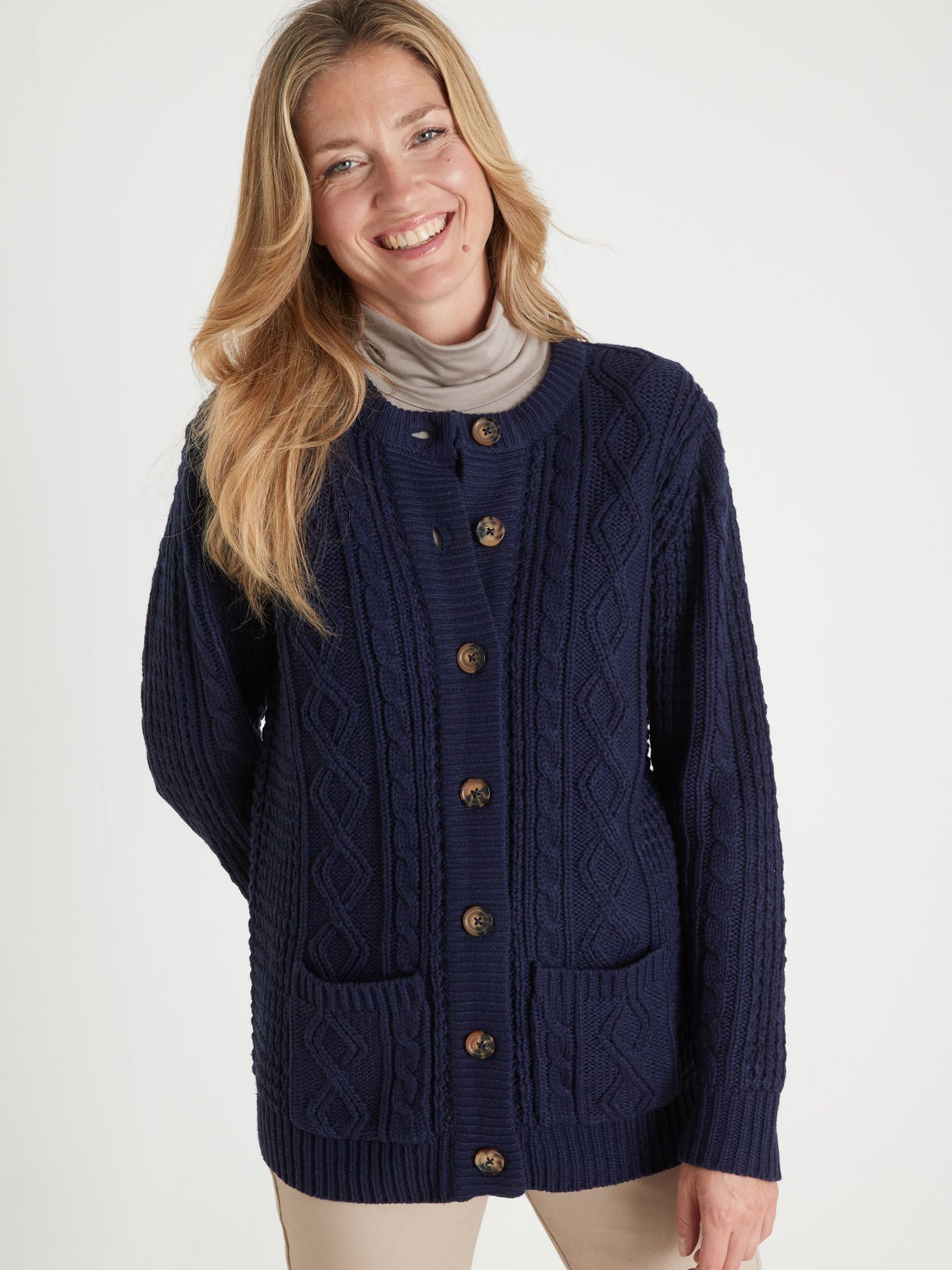 Cardigan torsadé col rond