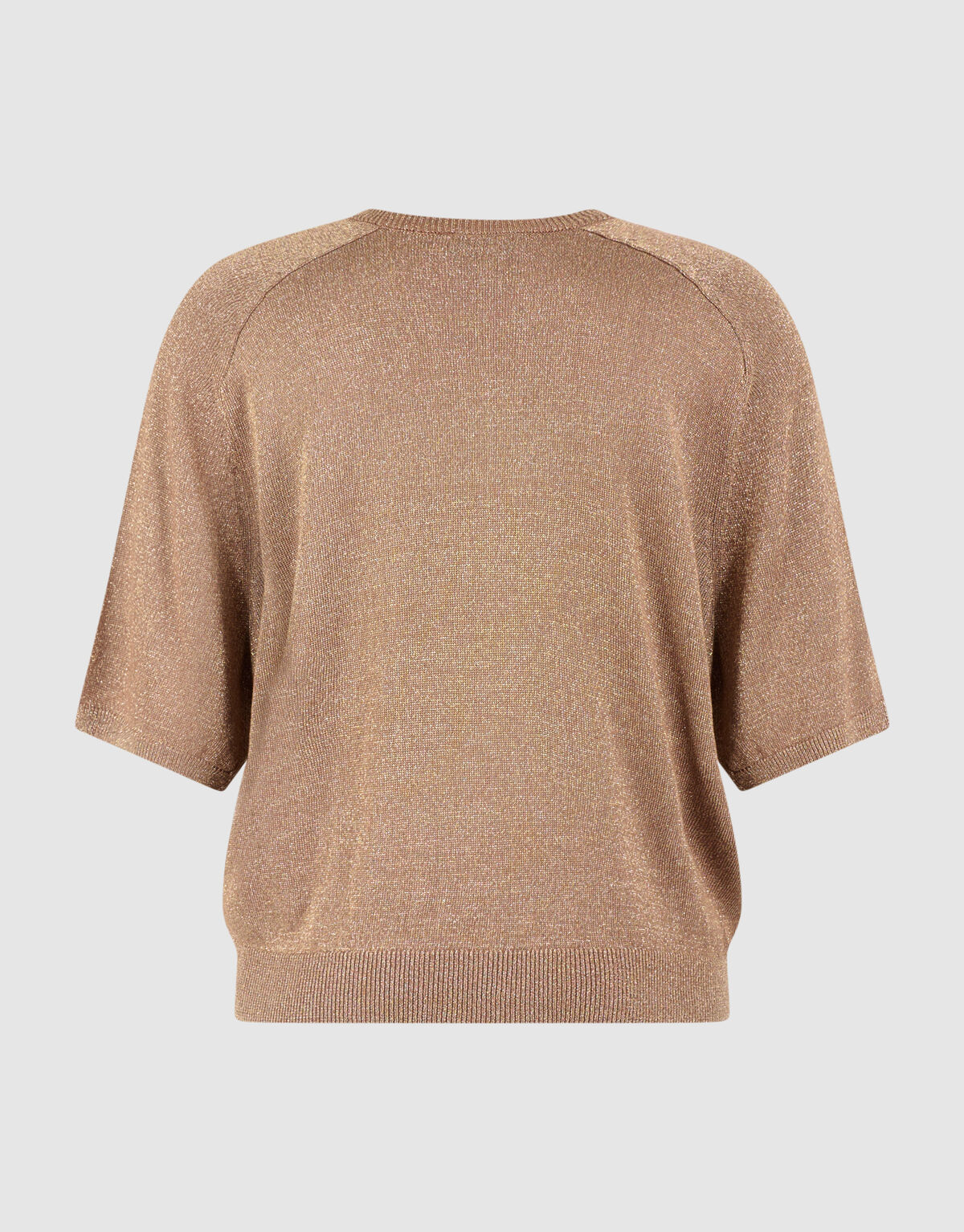 Short Sleeve Glitter Trui Bruin