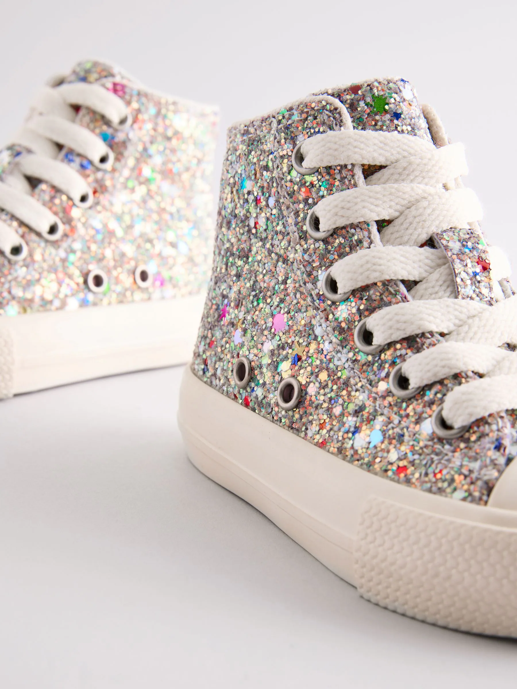 Meerkleurige glitter - Hoge sneakers