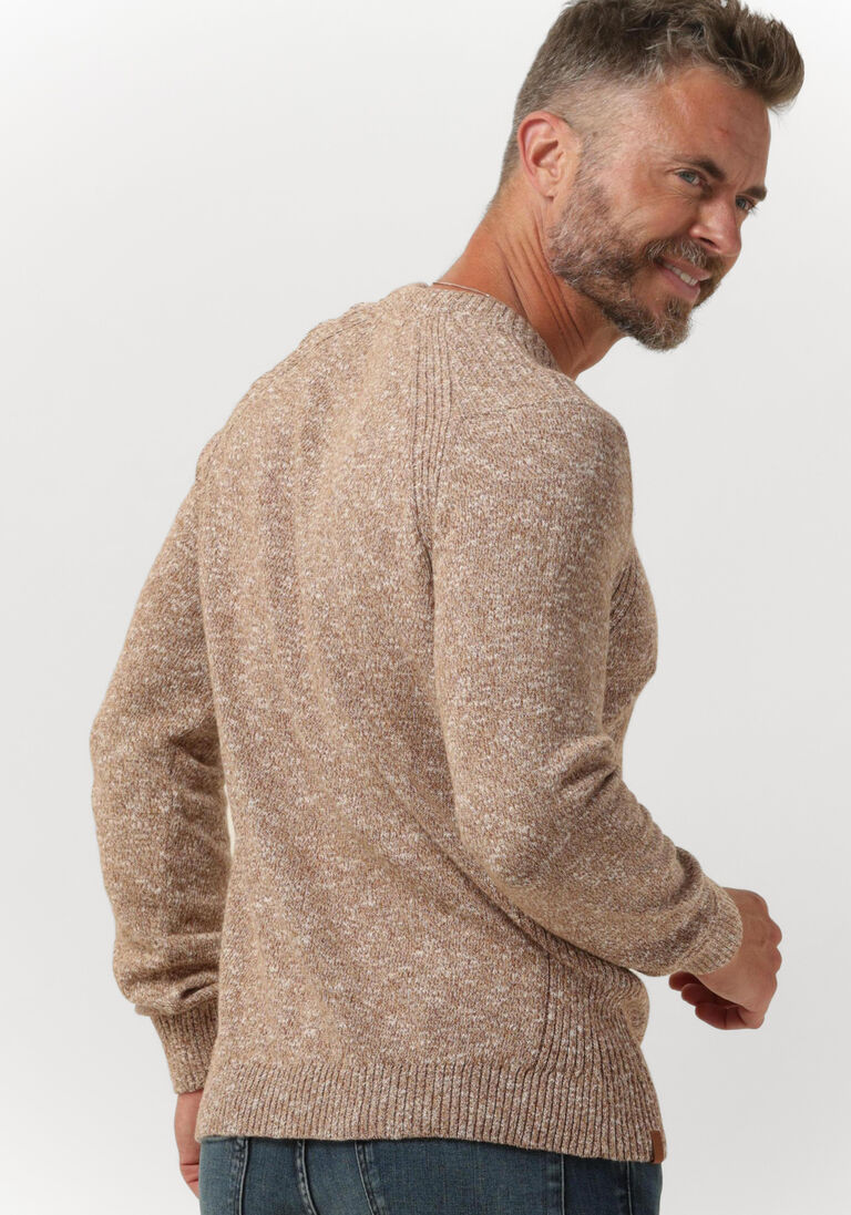 CAST IRON groene cast iron trui r-neck regular fit cotton mouline slub
