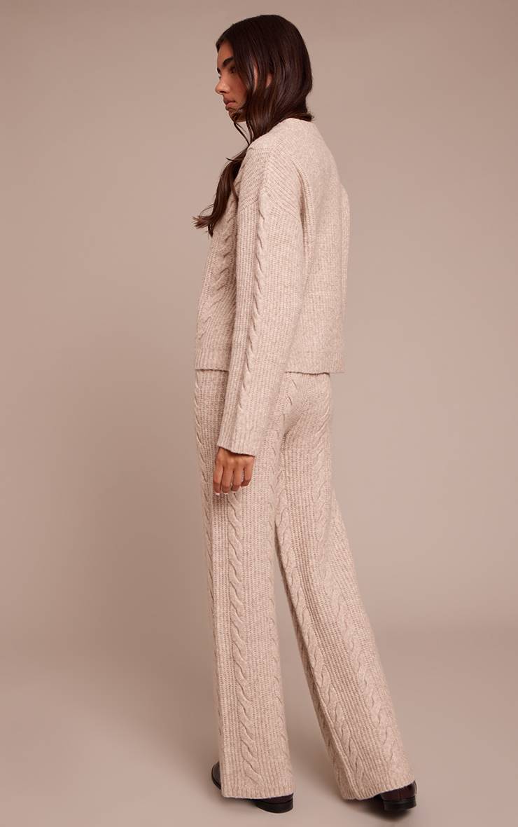 Gris Pierre Pantalon En Tricot Torsadé