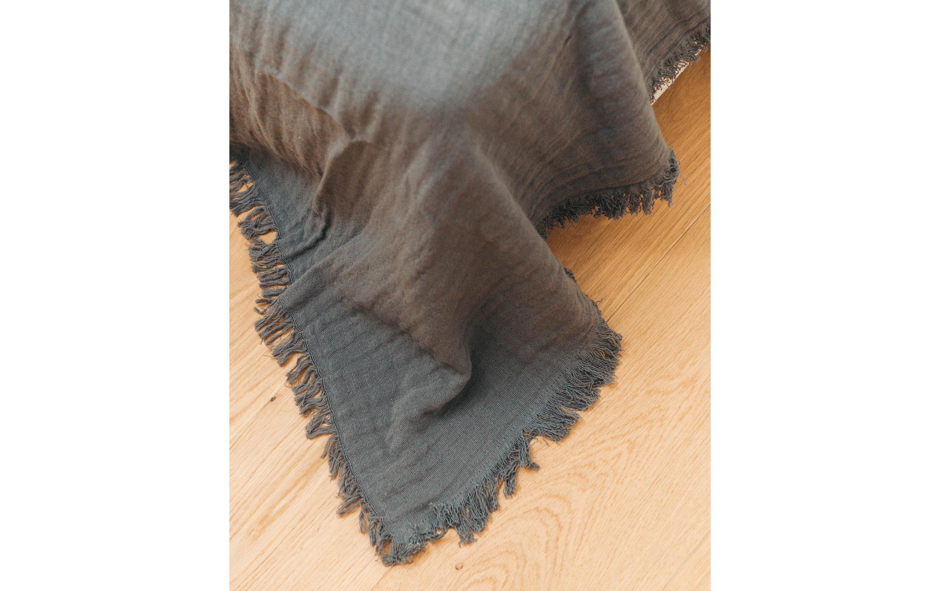 Tagesdecke Musselin 220 x 240 cm, DunkelgrauDecke für Sofas, Betten, Sessel