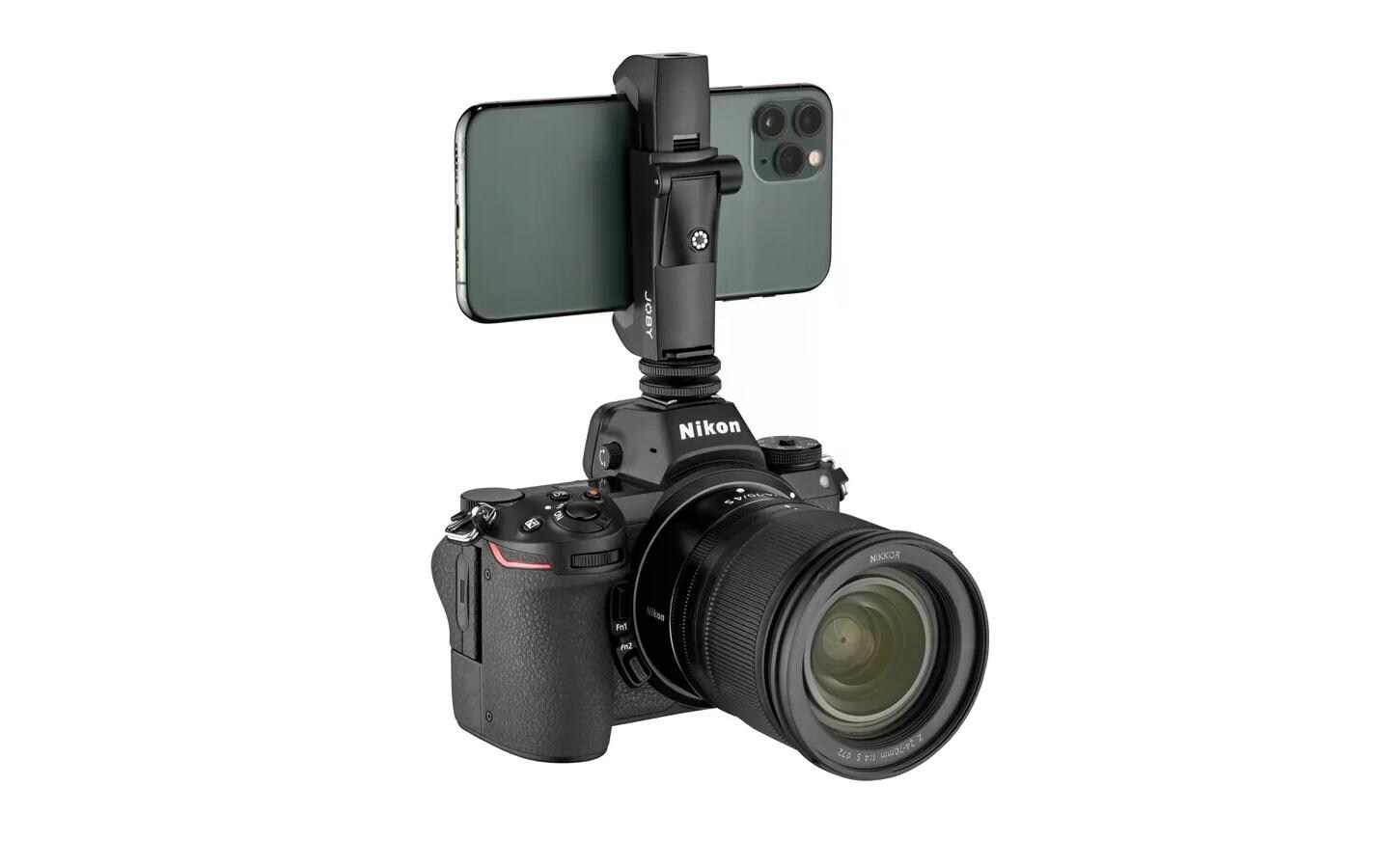 Halterung Grip Tight SmartSmartphone-Klemme GripTight Smart glänzt im Hochformat für die neueste TikTok-Einlage genauso wie im Querformat für den neuesten YouTube-Beitrag
