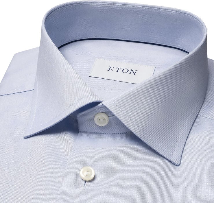 ETON Slim Fit Light Blue Signature Twill Shirt Lyseblå