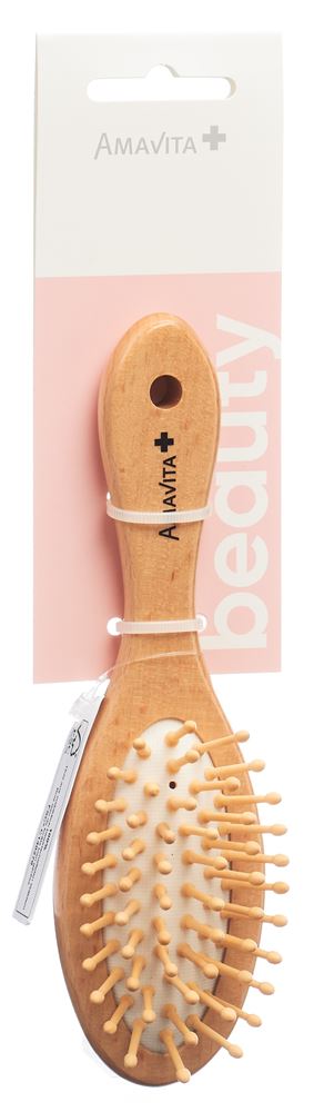 Amavita Beauty Holzbürste klein oval Buchenholz 1 Stk