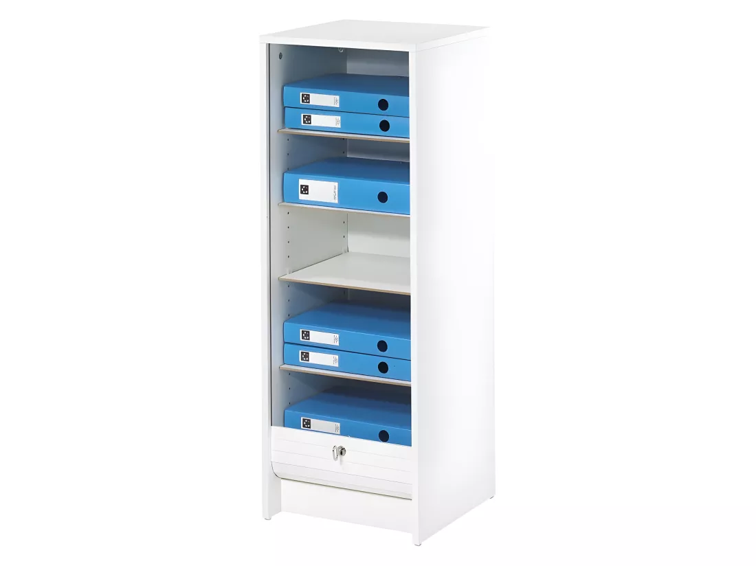Classeur à Rideau Blanc 5 Niches Serrure 37,8 x 103,8 x 38,4 cm - Coloris: Tour Eiffel 750 751