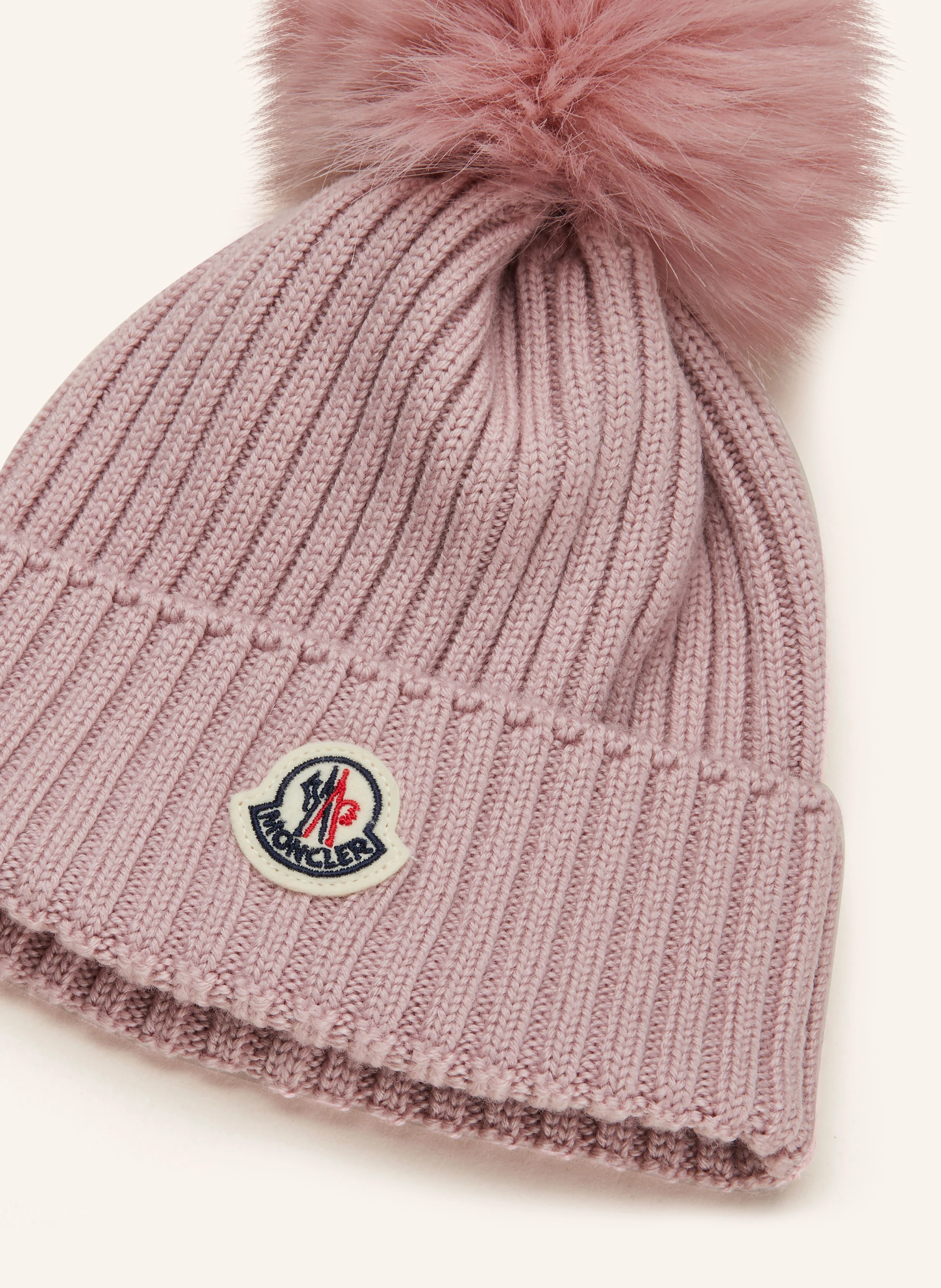 MONCLER enfant Mütze mit Kunstpelz-Bommel