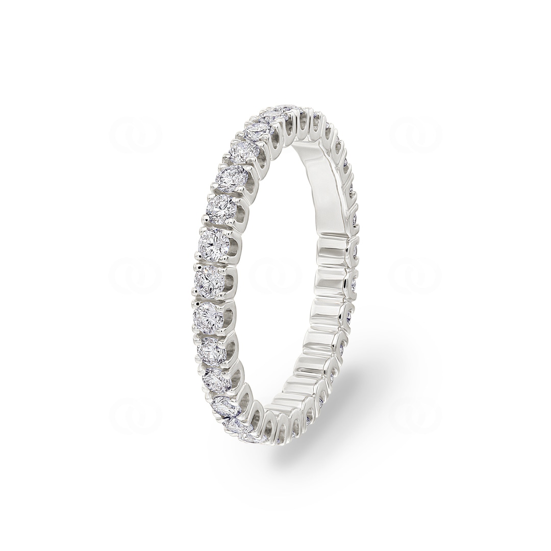 Mémoire-Ring 750/18 K Weissgold mit Diamanten 1.00 ct H/si