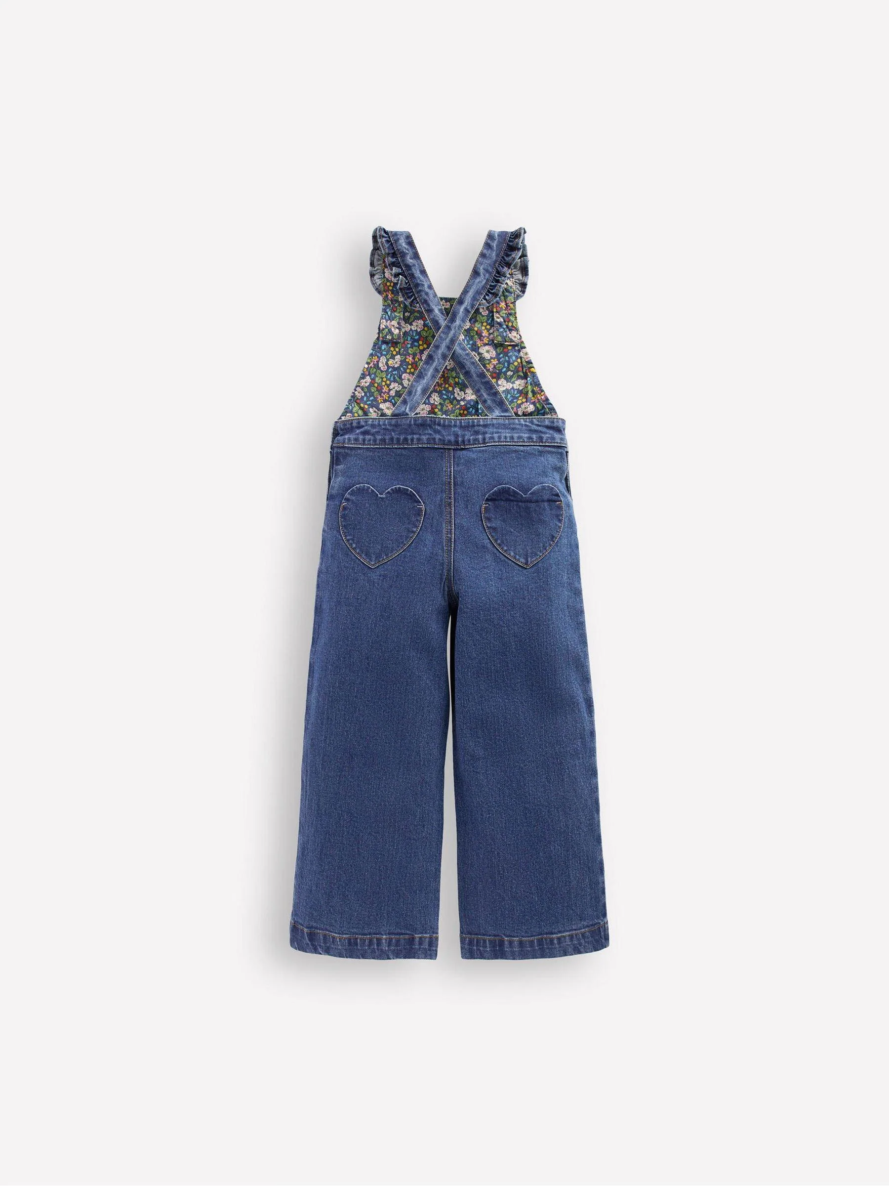 Blauw - Boden Frill Dungarees
