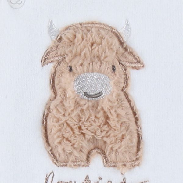 Noukie's F&O Pyjama Met Borduursel - Velours - Wit