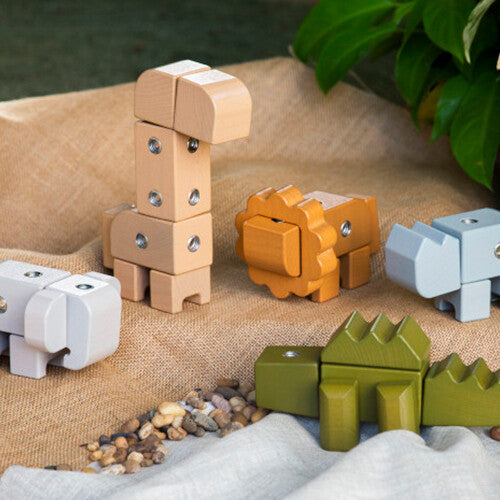 Guidecraft blokken met drukknopen - dieren - 33st