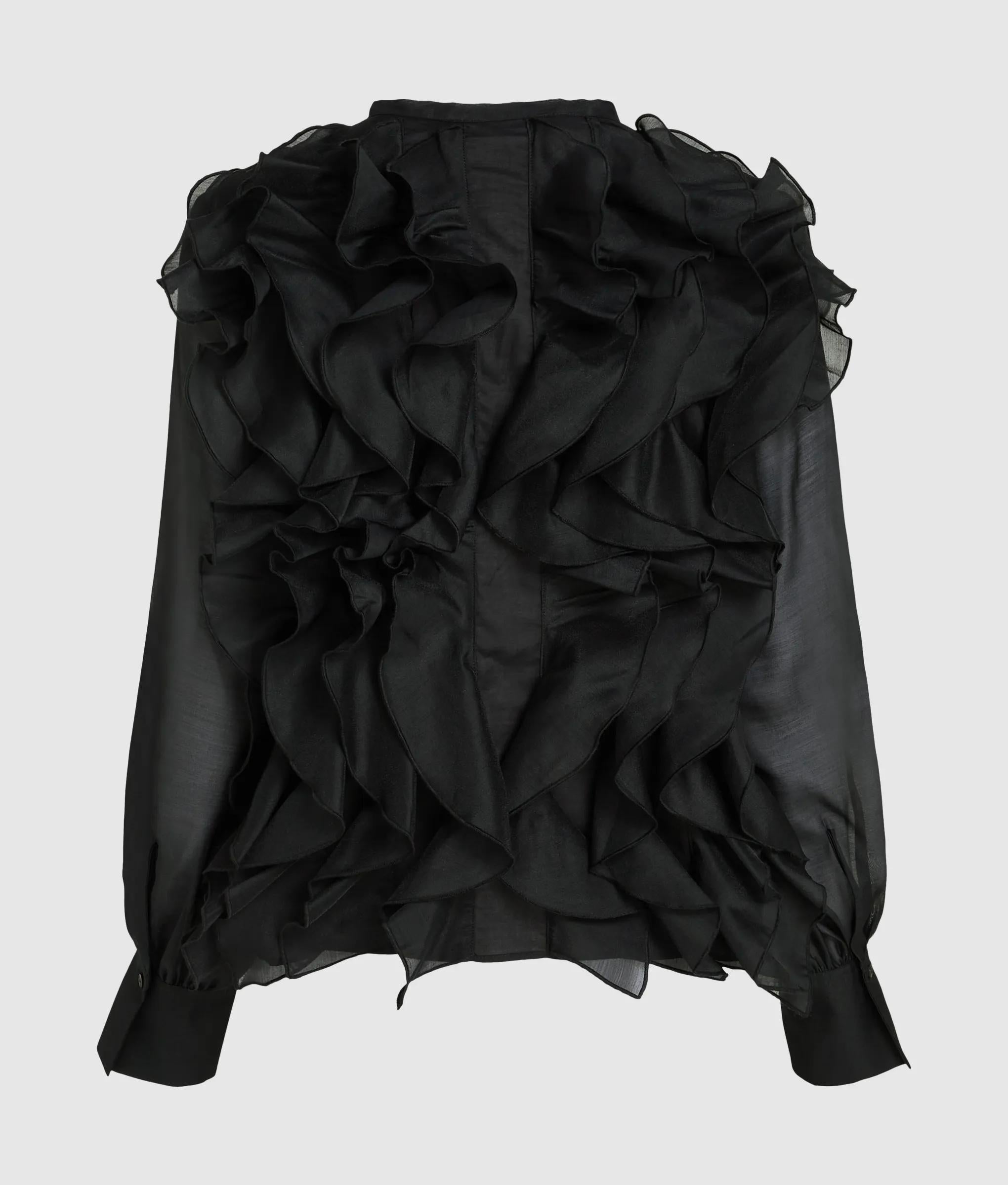 Organza blouse met ruches