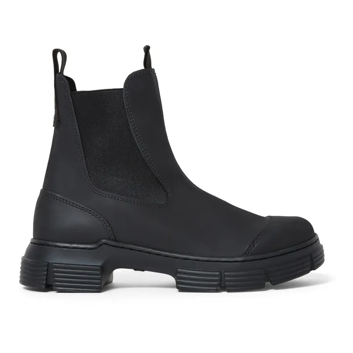 Ganni Chelsea Boots Basses Gomme Recyclée | Noir