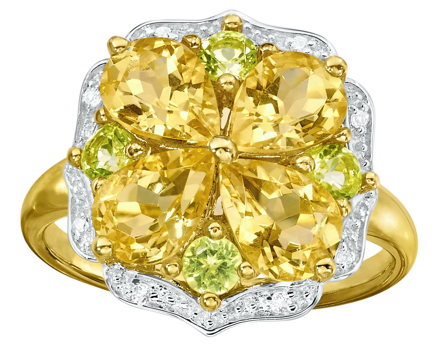 Damenring im Blumen-Design
