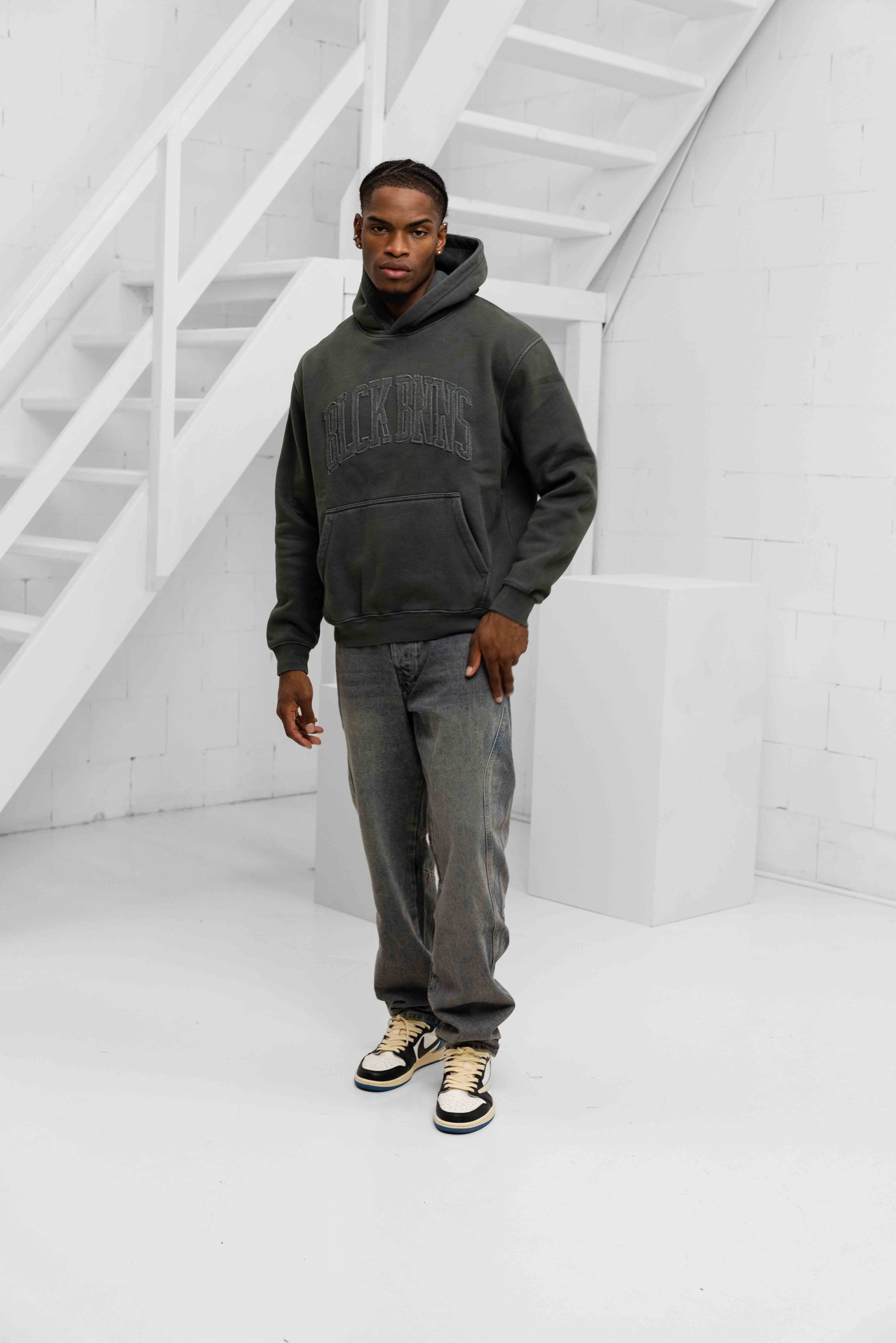 Black Bananas Ripped Arch Hoodie Heren Zwart