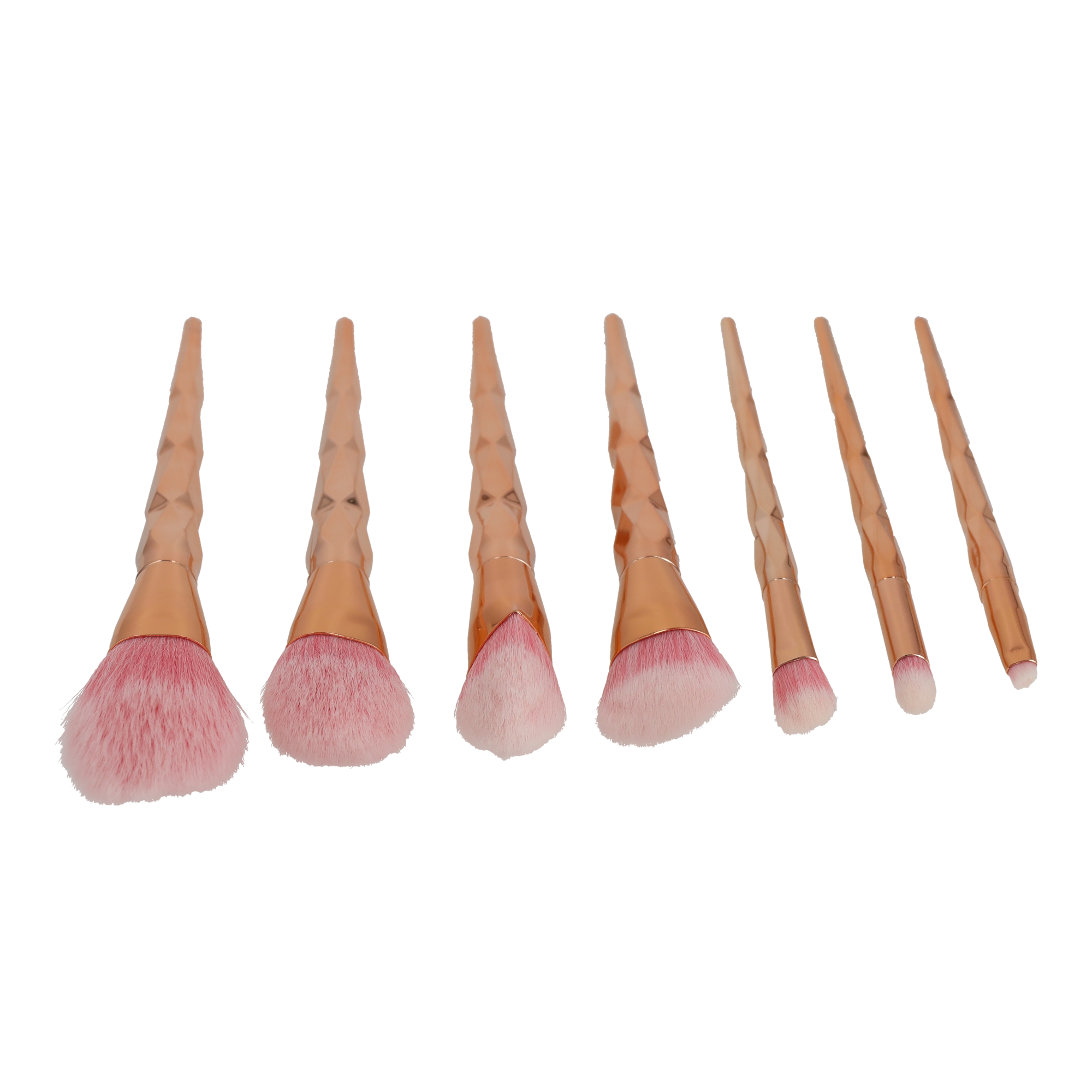 7-teiliges Beauty Make Up Puder Pinsel Set - Roségold / Rosa