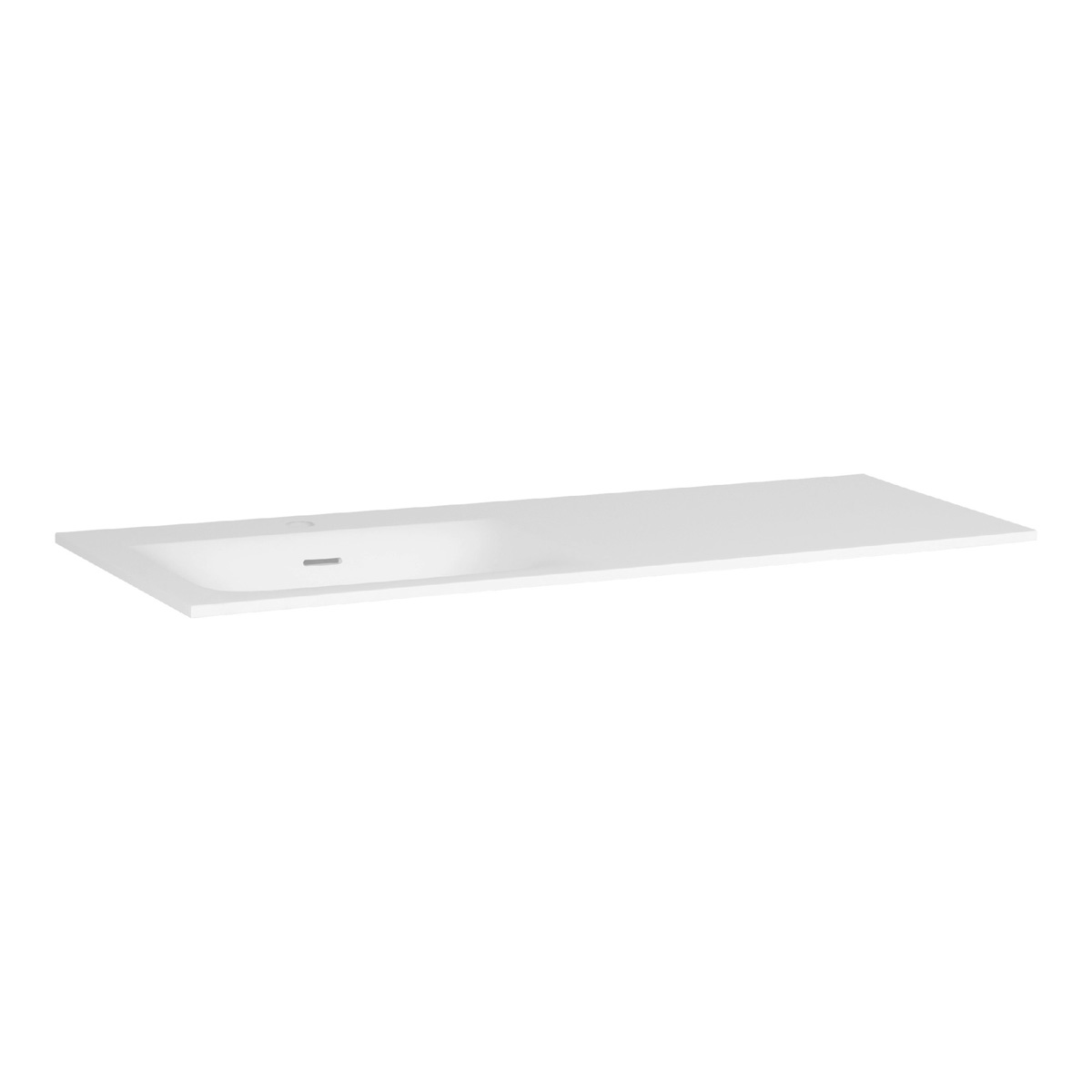 Brauer Glacier wastafel fine stone 120cm links met kraangat wit mat